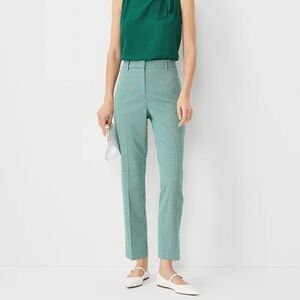 Ann Taylor Green Checkered Pants, Size 8 Tall
